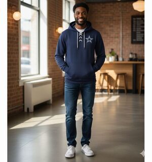 NFL Pro Line Dallas Cowboys Quarter Zip Hoodie Mens XL Blue Pullover